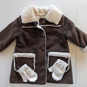 Infant Girls Fall/Winter     Coat /Jacket    Sherpa/ Faux Leather  12-18 months